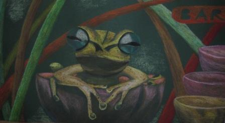 Apéro grenouille, pastel